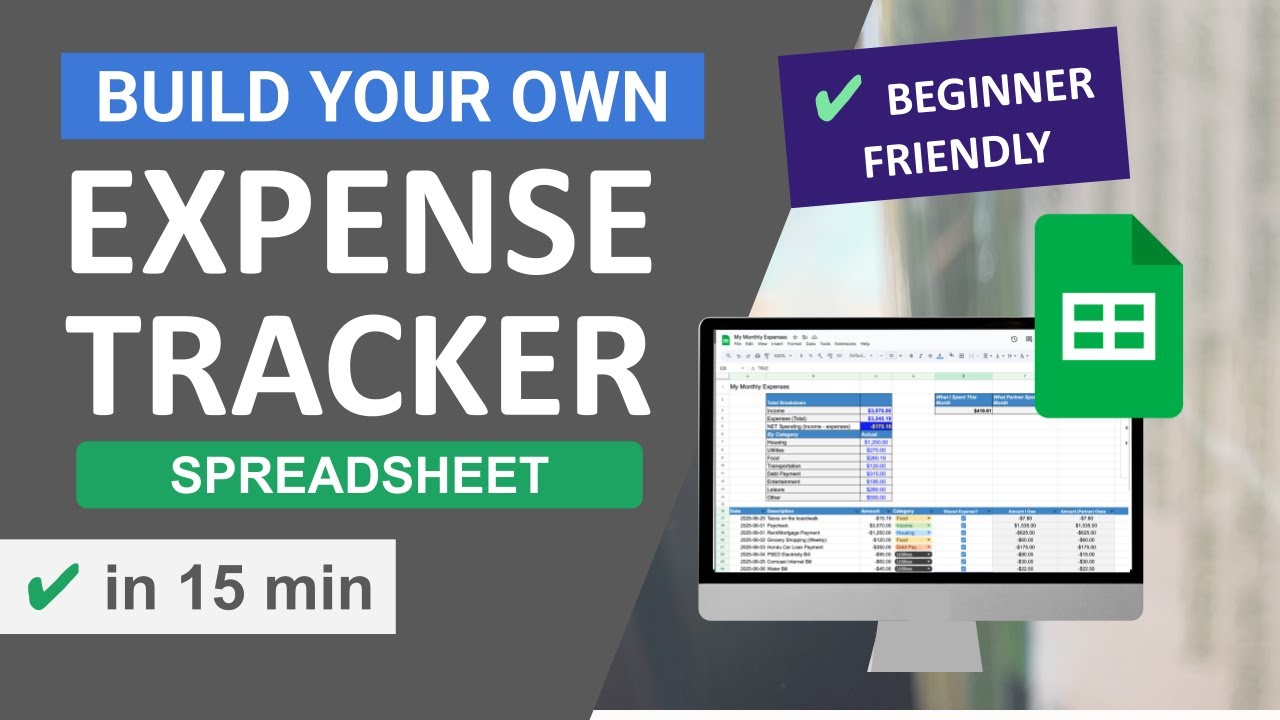 How to Build an Expense Tracker Spreadsheet in Google Sheets | Easy Step-by-Step Guide for Beginners