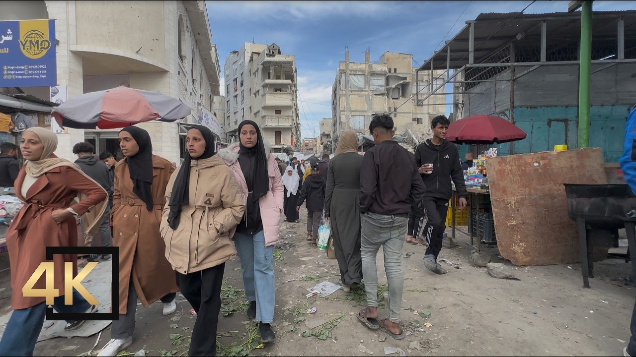 New Walking Tour In Gaza City 🇵🇸 Al-Saha And Al-Sahaba | With Translated Captions