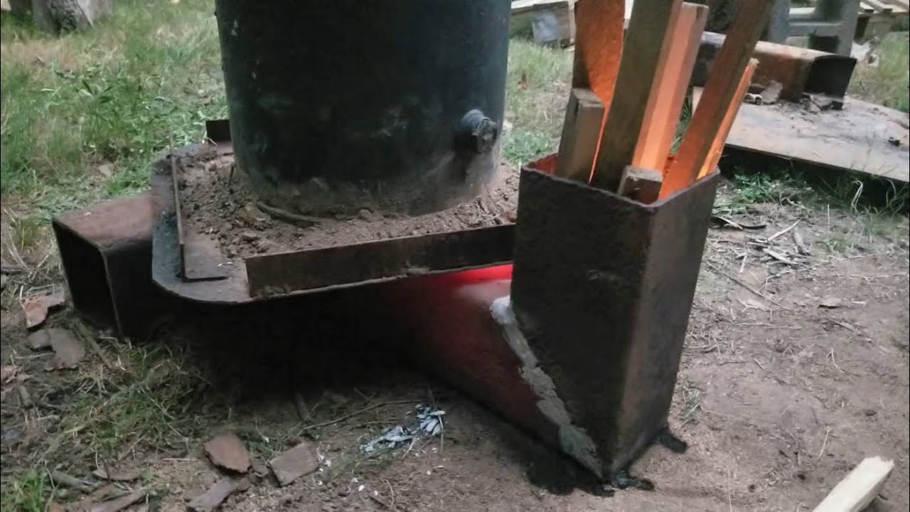 Testing the new burn box on my efficient charcoal retort