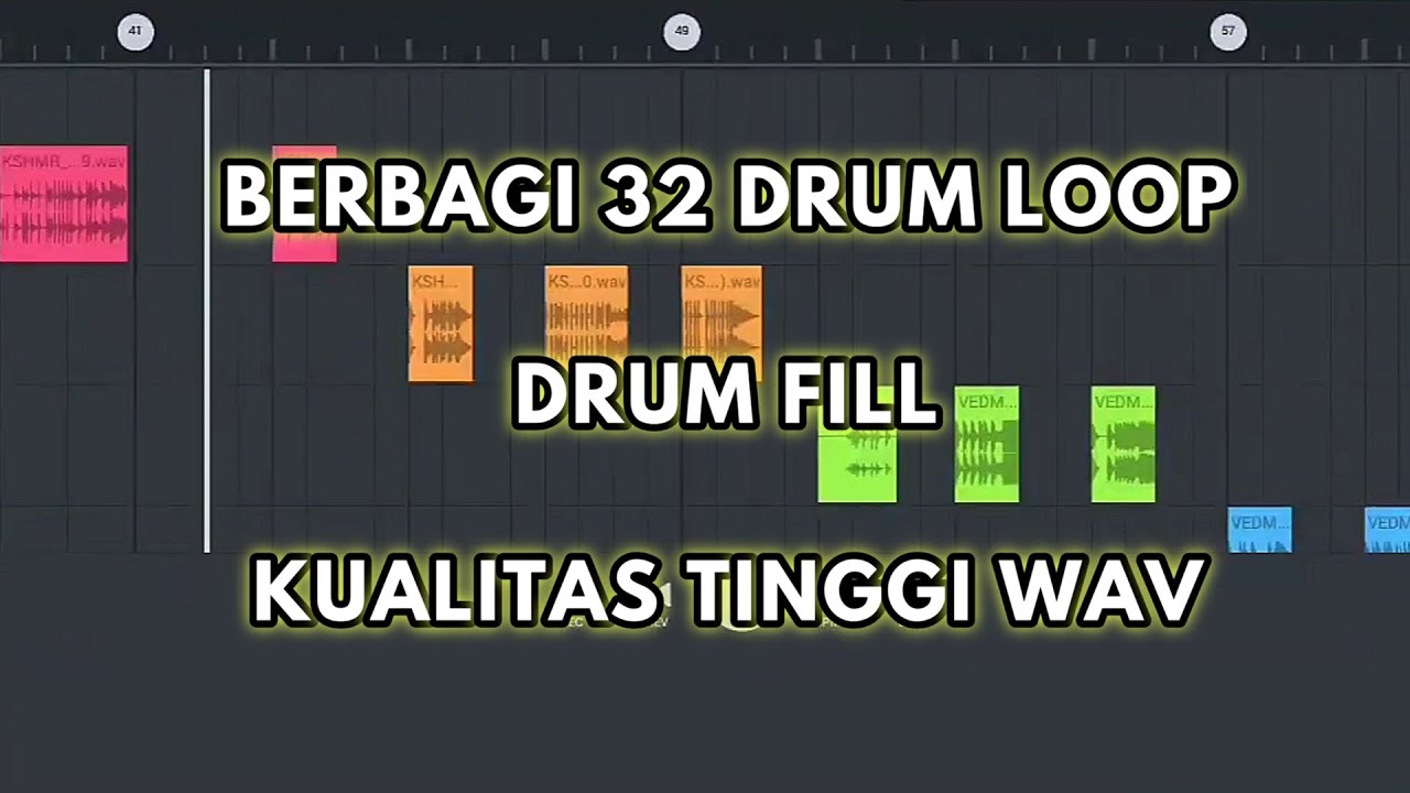 BERBAGI 32 DRUM LOOP DRUM FILL AUDIO BERKUALITAS TINGGI WAV