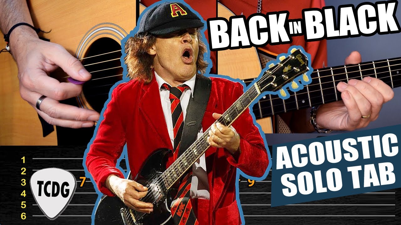 Back in Black (AC/DC) Acoustic Guitar Solo | TABS Lesson & tutorial TCDG