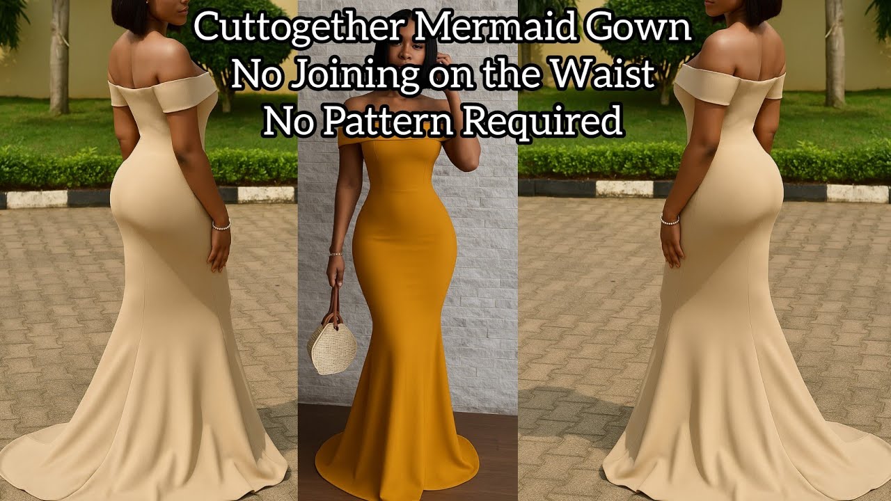 How to Sew a Mermaid Gown with Train | Step-by-Step Tutorial for Perfect Fit / Beginner's Friendly
