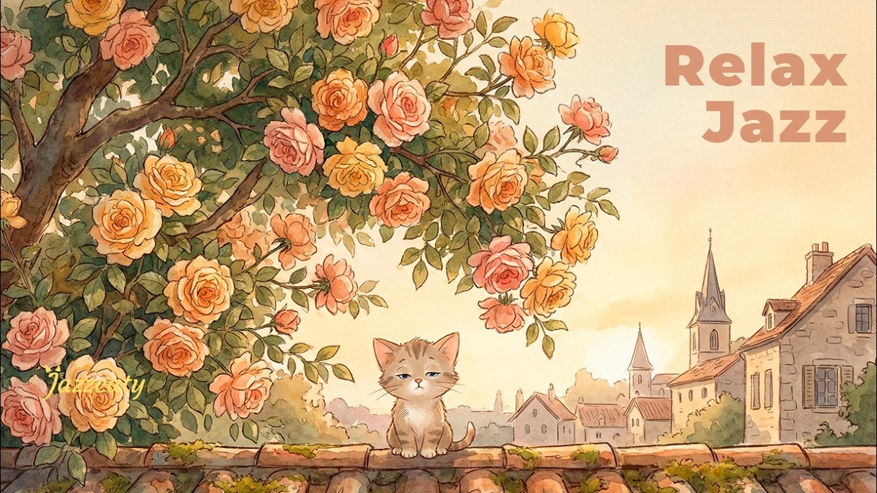 Спокойное винтажное настроение | Jazz Paris Café & Уютный котёнок | Мягкий французский джаз 🐾