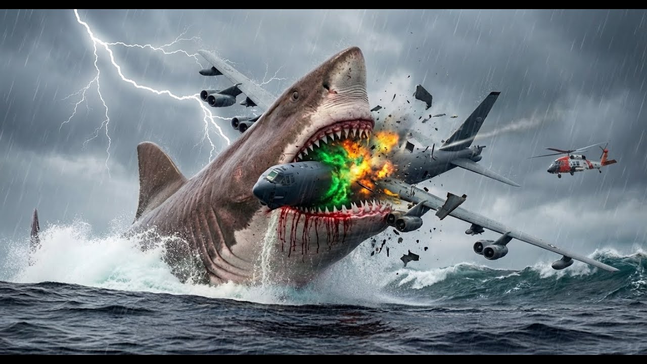 Giant Shark vs Military MEGALODON SIZED Goblin Shark Destroy merged
