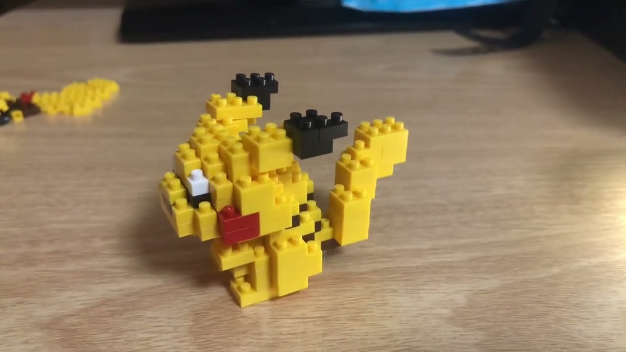 Assembling NanoBlock Pokemon Pikachu Puzzle Toys