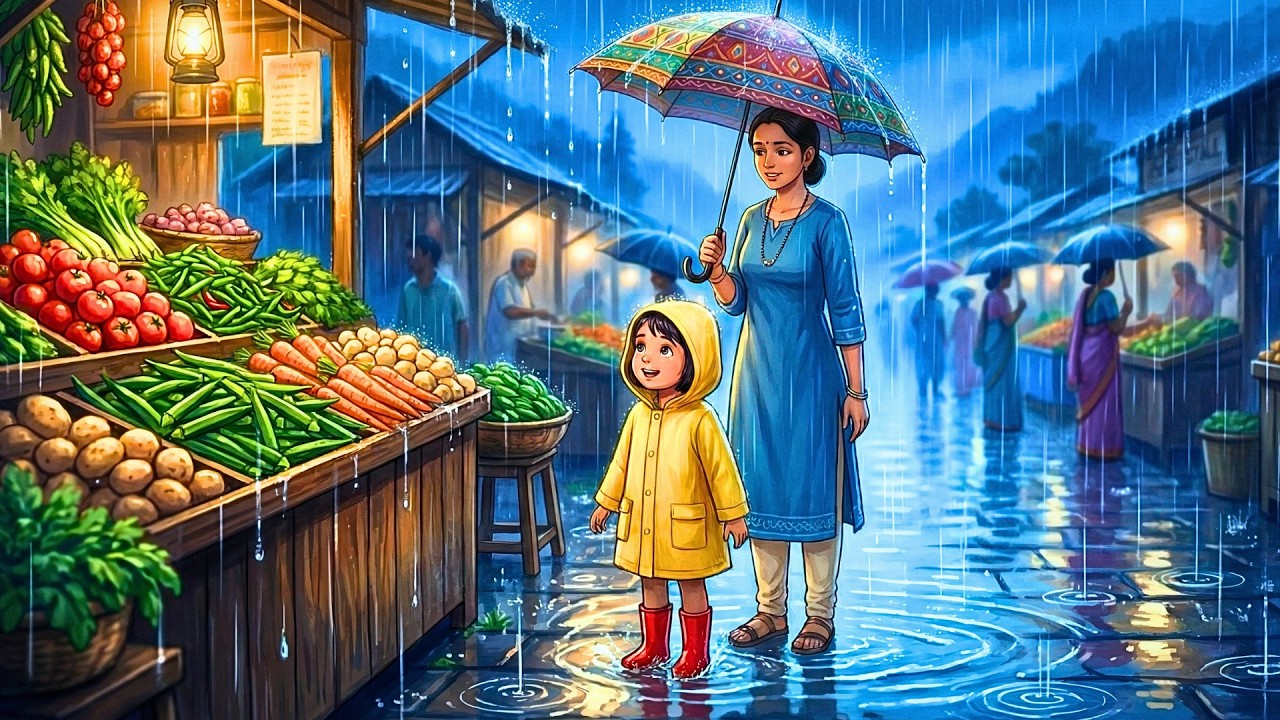 Rainy Market Day in a 1990s Indian Hill Station | Cozy Ghibli ASMR