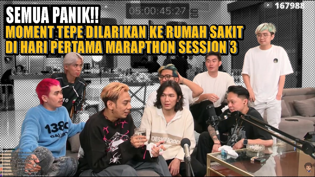 Moment Tepe dilarikan ke Rumah Sakit di Hari Pertama Marapthon Session 3, Semua Panik..!!