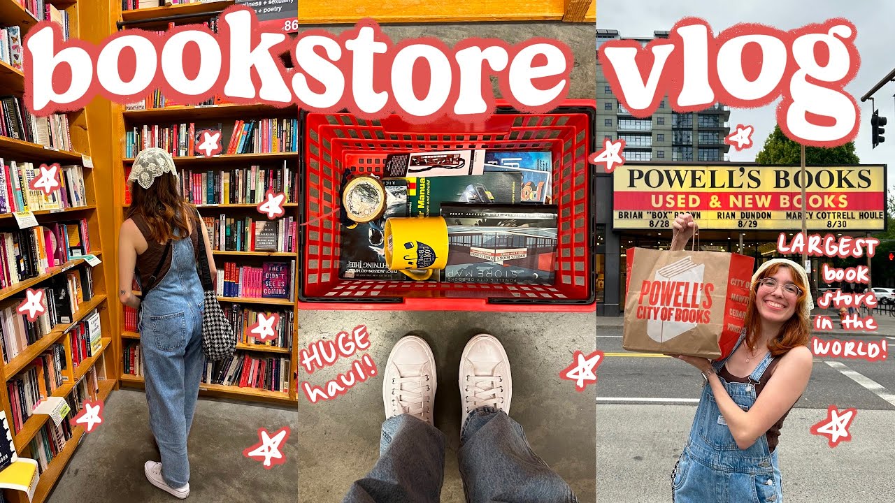 book shopping at the world&rsquo;s LARGEST bookstore!! 📚 powell&rsquo;s books vlog + huge haul!