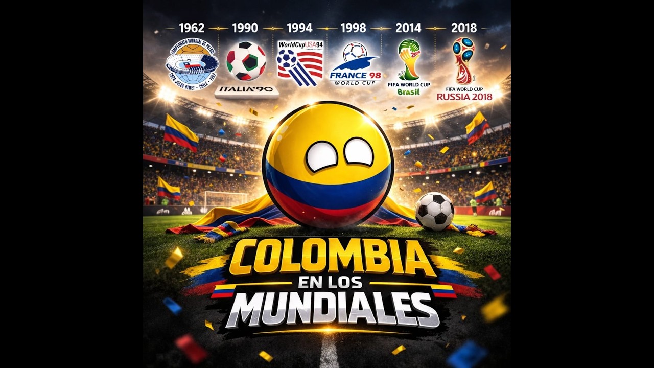 Historia de Colombia en los mundiales (1962-2026) #countryballs