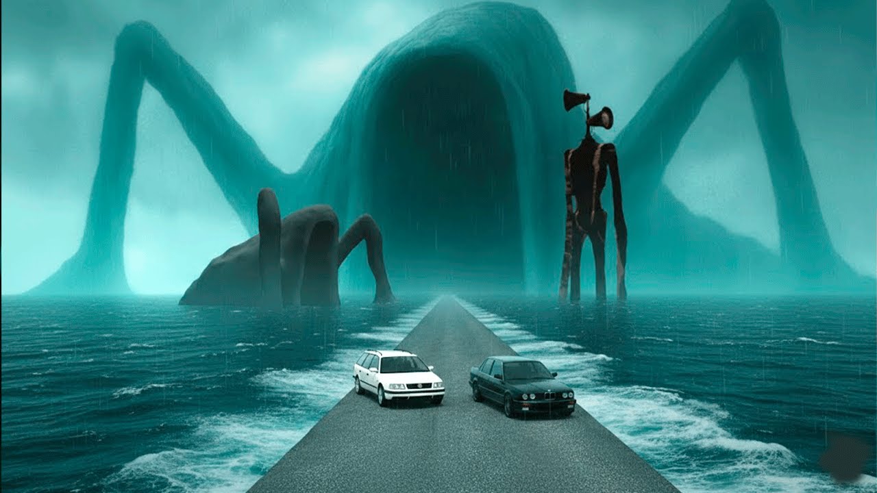 SEA EATER AND SIREN HEAD ATACKED MY VILLAGE AND CAR