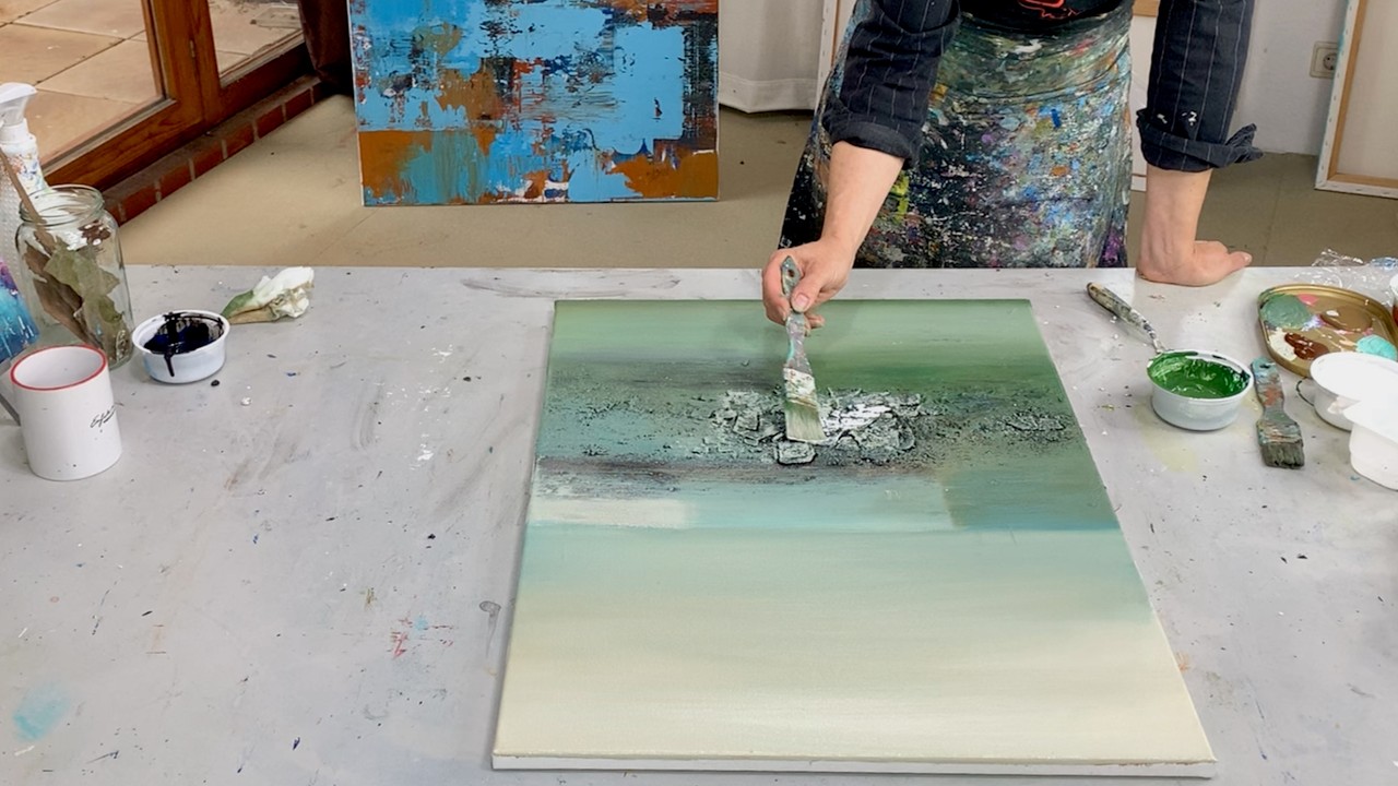 Collage DIY Effekt Steine, Rinde Texture ! Abstrakte Acrylmatechniken - Schichtungen