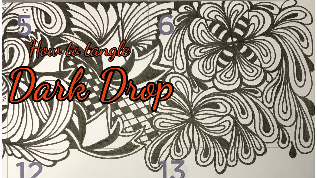 How to Zentangle Dark Drops into my #Quigtangle for InkTober Day 6
