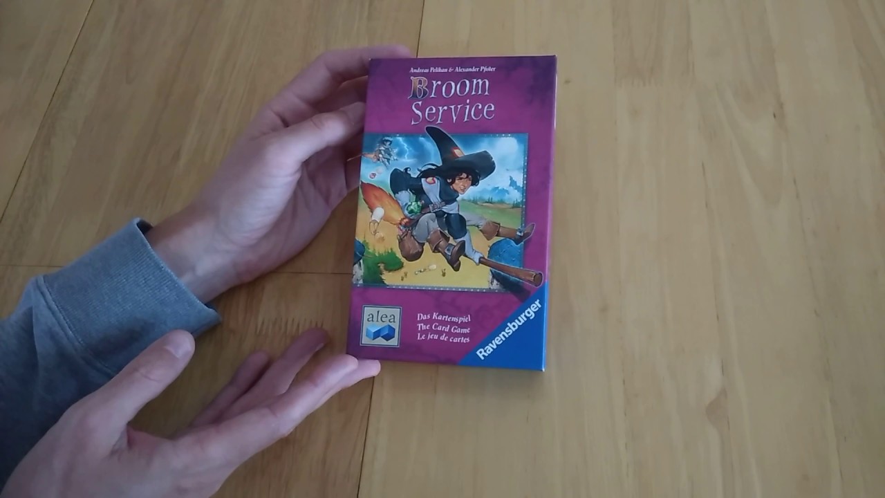 Broom Service - the card game +expansion, how to setup play and review * Amass Games * board game HD