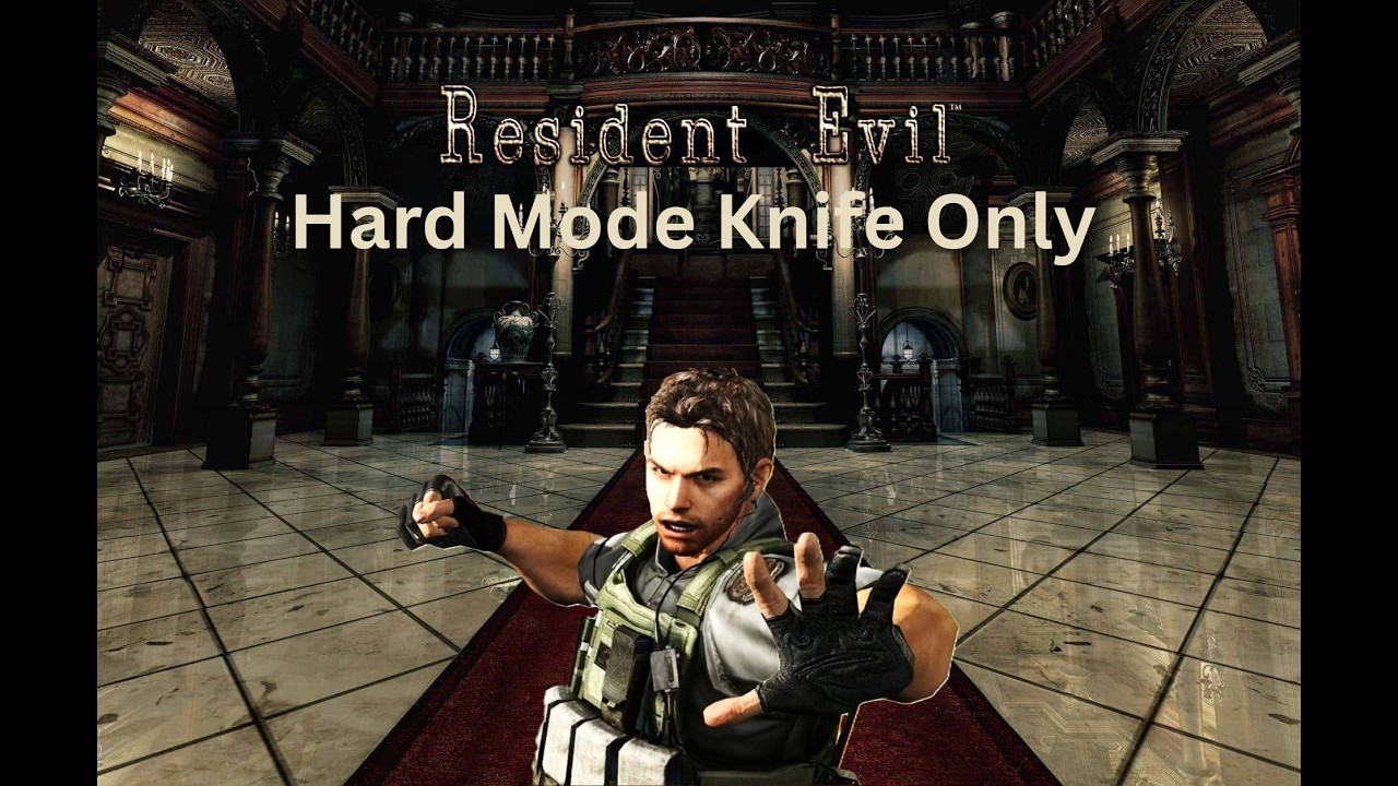 Resident Evil 1 Remake | Hard Mode Knife Only Challenge Run - Full Playthrough (Chris)