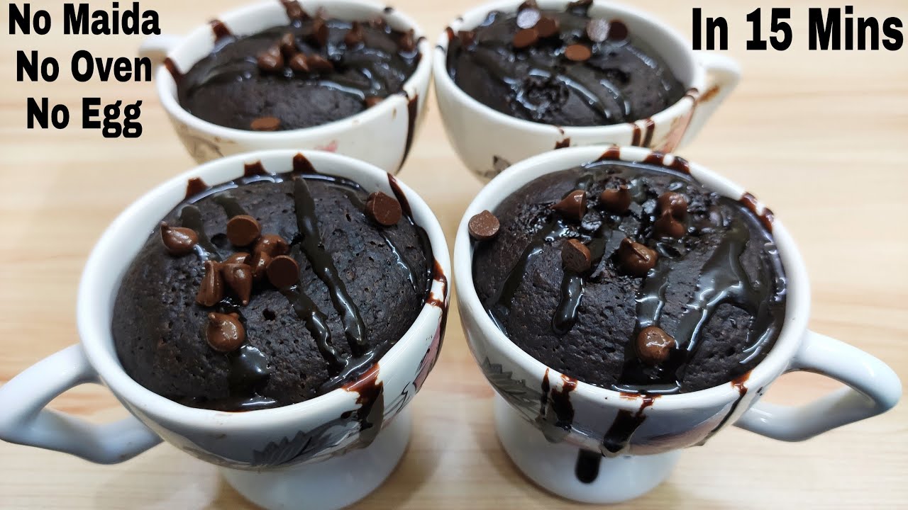 Chocolaty & Moist Cup Cake In 15 Mins Without Egg, Oven, Maida | चॉकलेट केक बनाए कप में बिना मैदा के