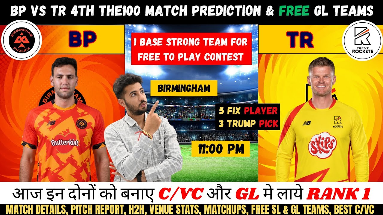 BPH vs TRT Dream11 Prediction, Birmingham Phoenix vs Trent Rockets Fantasy Team Analysis #bphvstrt