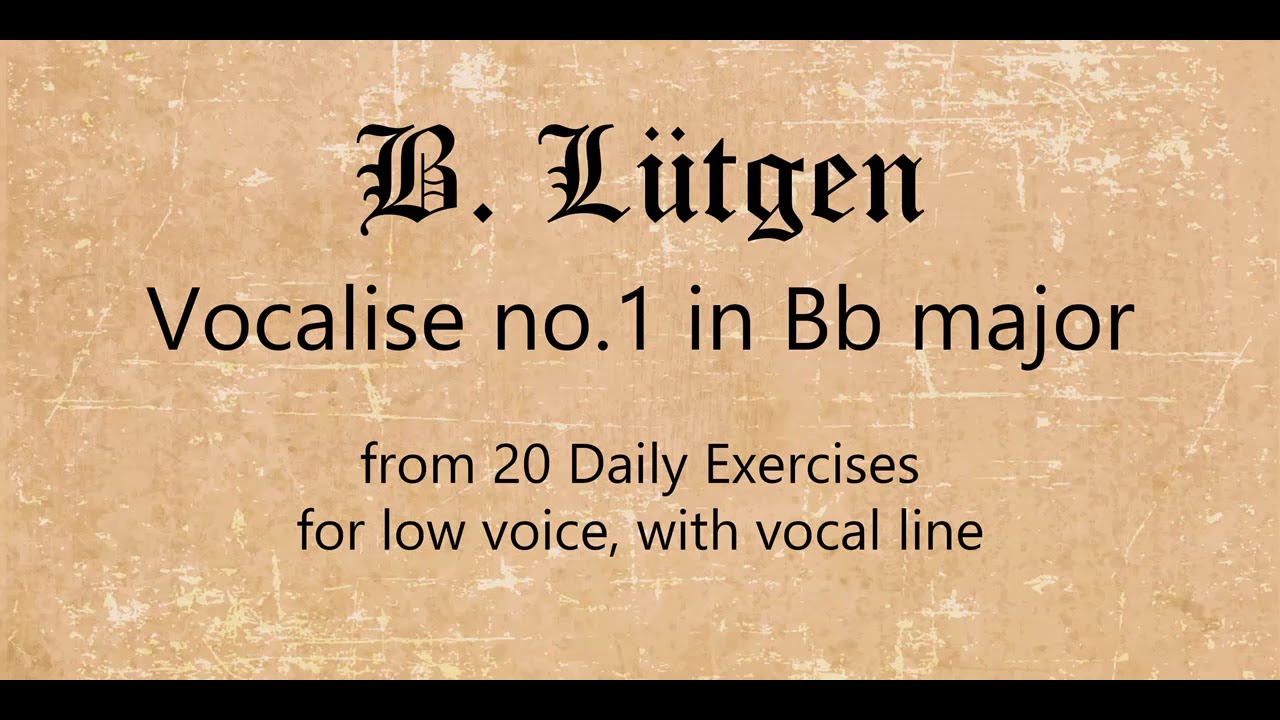 Vocalise no.1: low voice, with vocal line