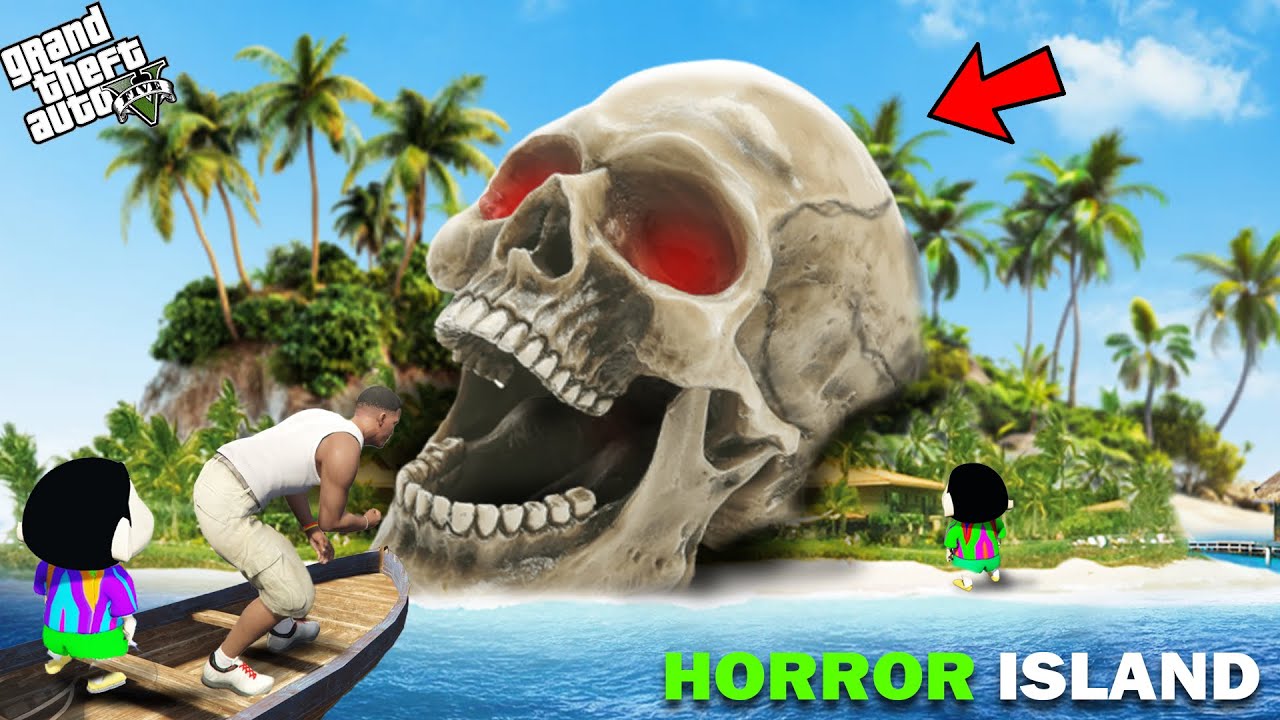 Franklin And Shinchan Went To The HORROR Island In GTA 5!