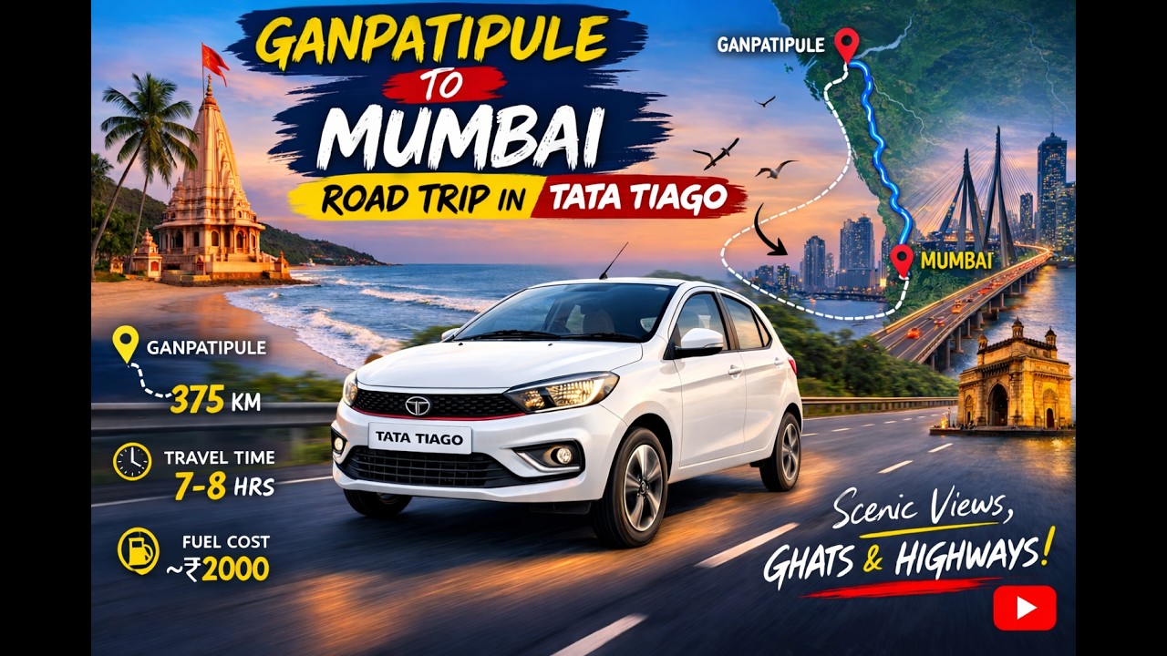Konkan Road Trip 🌴 Ganpatipule to Mumbai in Tata Tiago EP.3
