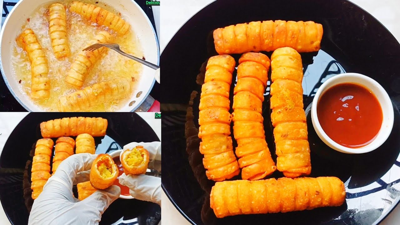 Рецепт хрустящих картофельных закусок | Уникальные картофельные рулетики для ифтара | Новый рецеп...