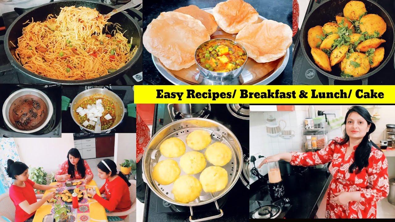 BUSY DAY VLOG ❤️DAUGHTER'S FAVOURITE MASALA DHOKLA,PURI ,MATAR PANEER, VERMICELLI UPMA,CAKE