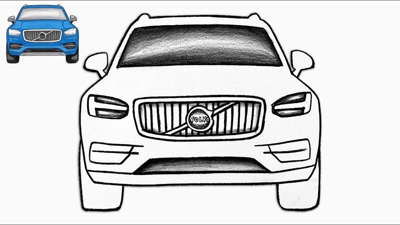 How to Draw a Volvo XC90 Step by Step | Easy Luxury SUV Car Drawing Tutorial for Beginners