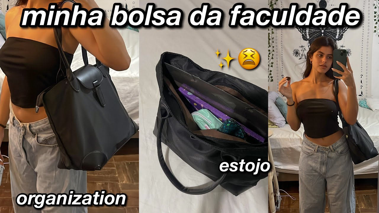 organizando minha bolsa nova + necessaire e estojo 🤍✨👜
