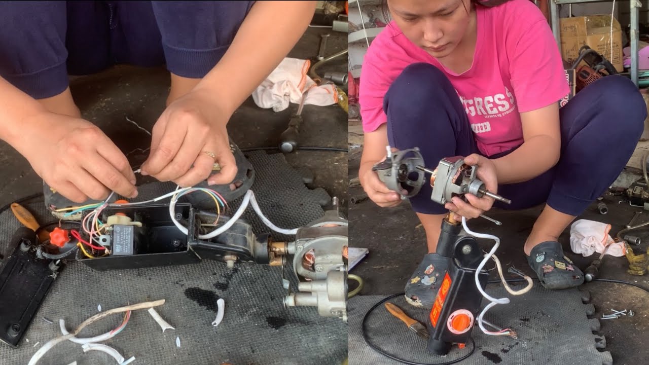 Restoration genius girl: repairs and recycles a fan that hasn't worked for a long time
