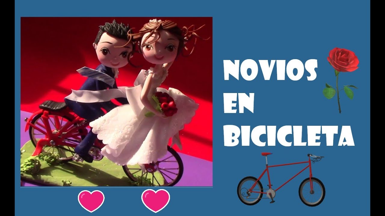 Novios en Bicicleta, porcelana fría  |  Bride and Groom on a bicycle, cold porcelain