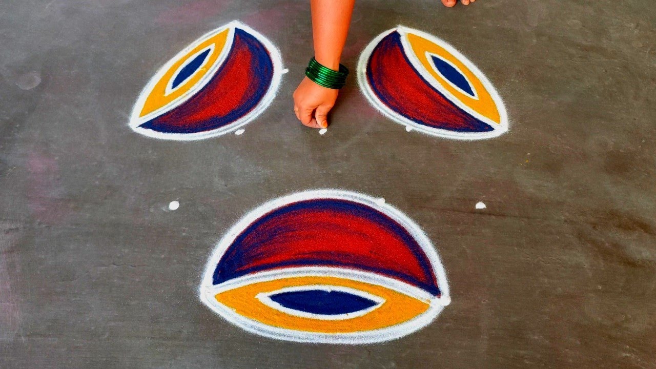 Bhogi melam kolam simple🌹/5*3 bhogi special kolam🌹/sankranti bhogi muggulu🌹/Amazingrangoli