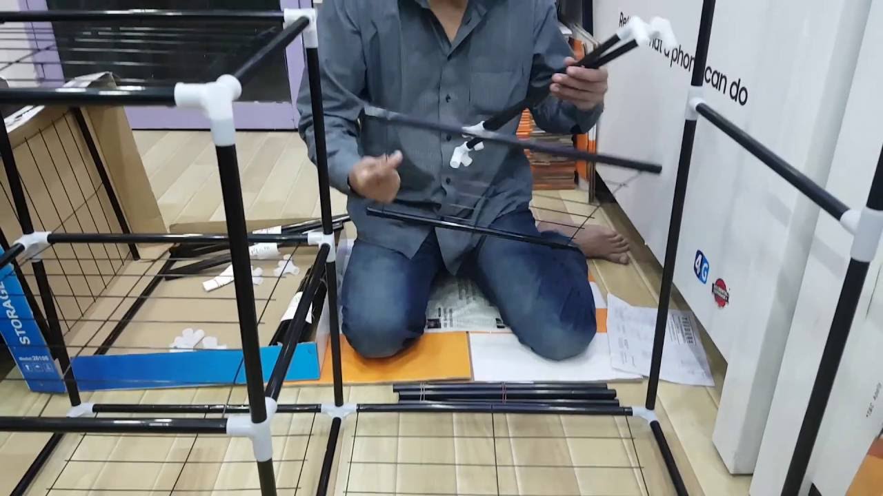 Nadiaz Folding Canvas Wardrobe Assembling Method
