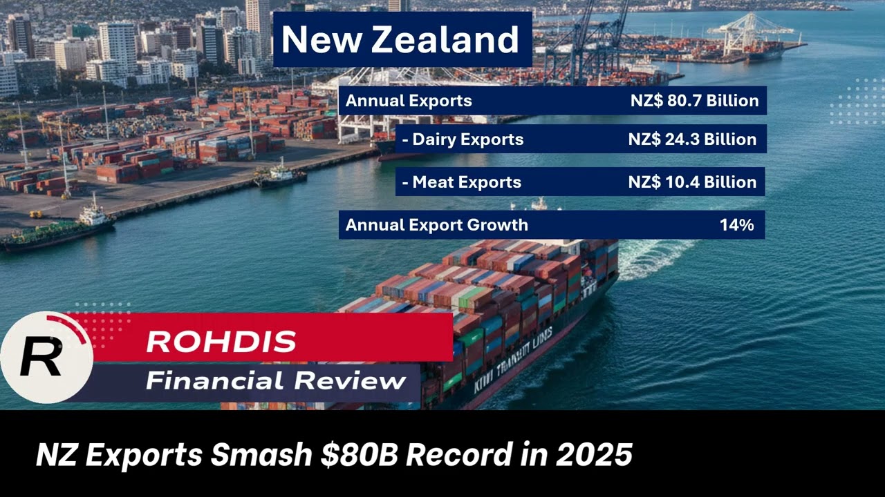 New Zealand Exports Smash $80B Record in 2025