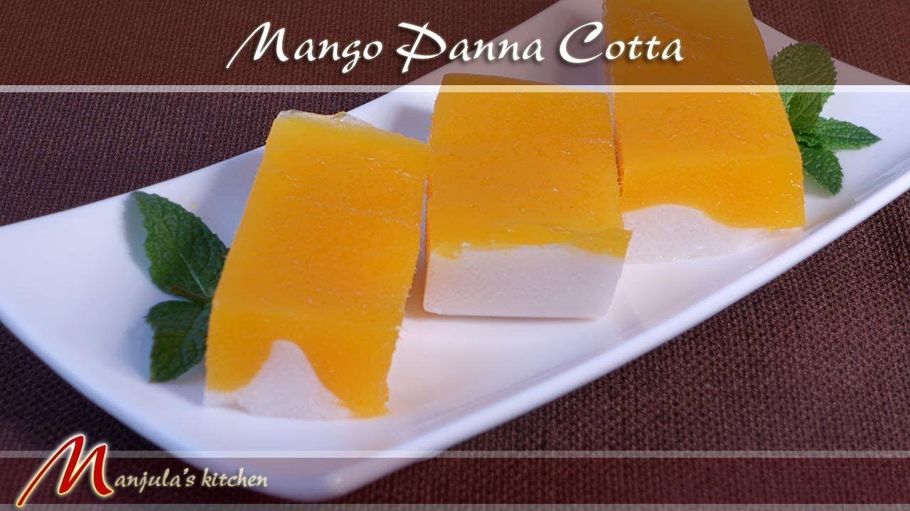 Mango Panna Cotta | Mango Coconut Jelly Recipe by Manjula