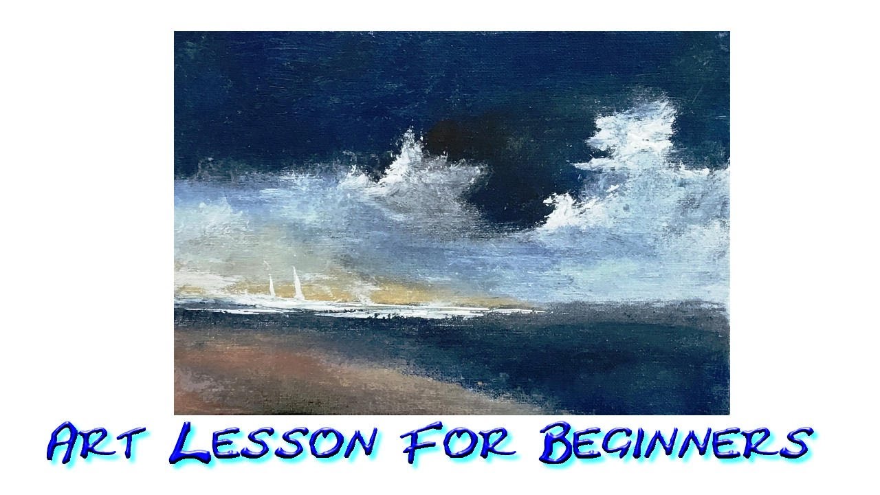 Art Lesson -  Seascape for beginners  #artlesson #seascapetuition #artart
