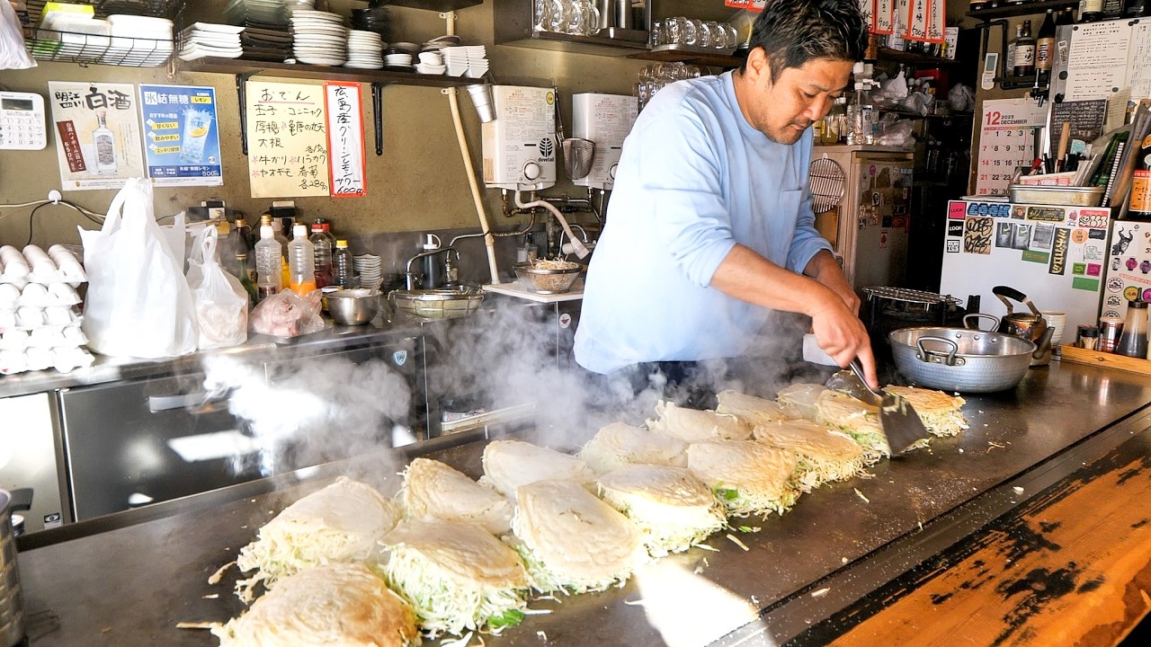 広島）凄まじいお好み焼きラッシュ！爆食アニキの腹をパンパンにする激シブ大衆店に密着