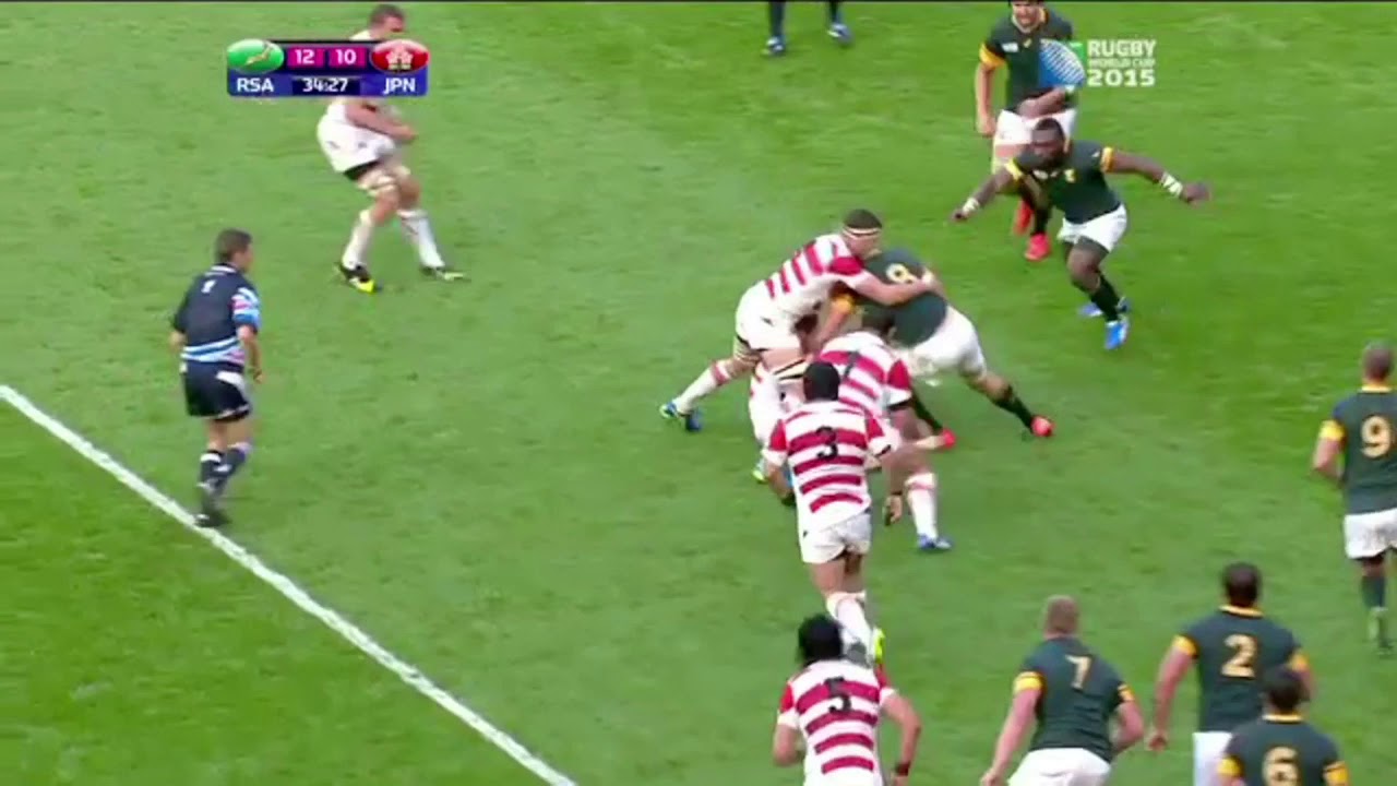 ラグビーワールドカップ2015 日本対南アフリカ 日本代表 魂のタックル集