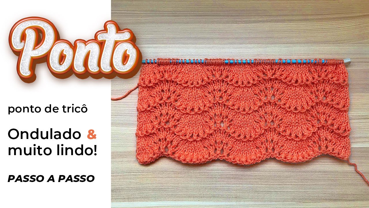 PONTO DE TRICÔ ONDULADO | Passo a passo ponto lindo e fácil para iniciantes - Ponto pavão 🦚
