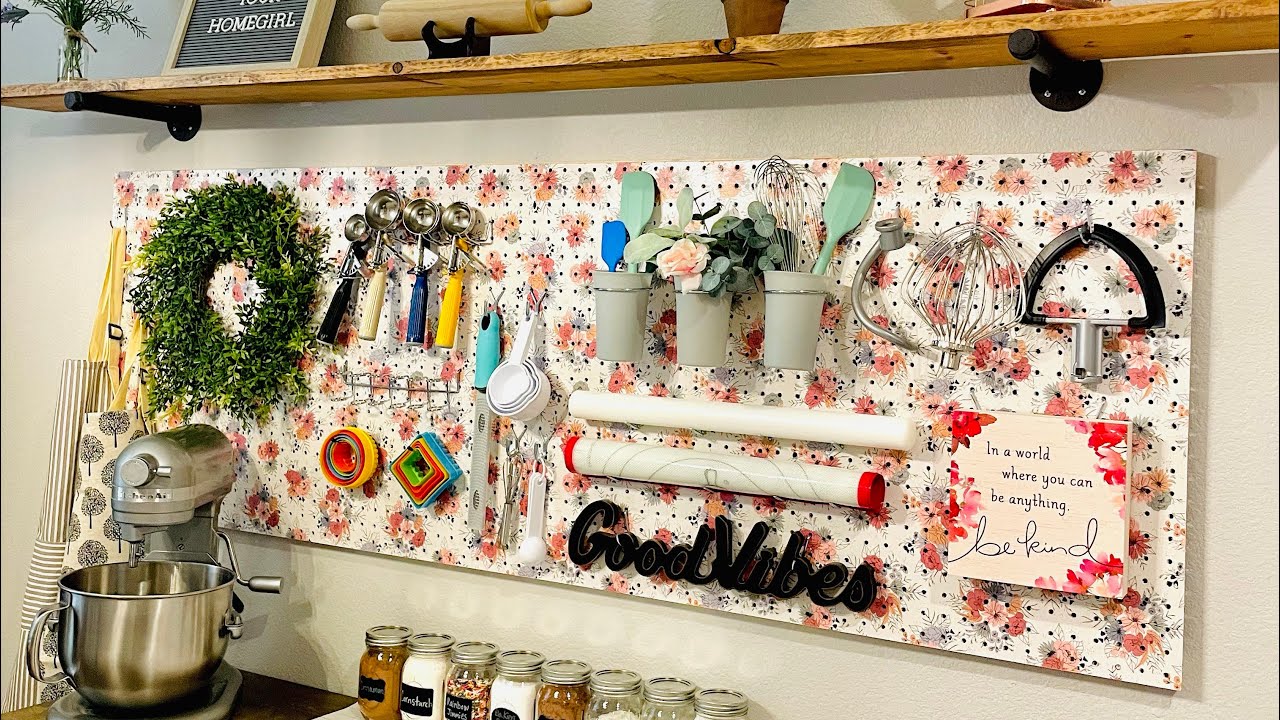 Cute, EASY Cookie/Craft Room Storage using a Decorated Pegboard System