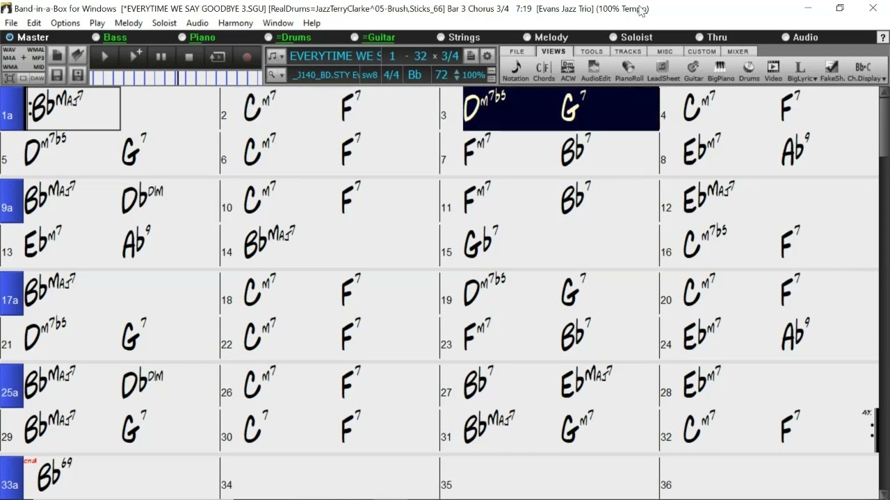 BACKING TRACK - EVERYTIME WE SAY GOODBYE (Bb) 72 BPM BALLAD SWING