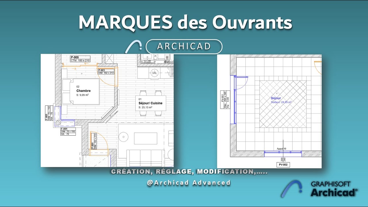 Comment régler les Marques des ouvrants sur ArchiCAD.