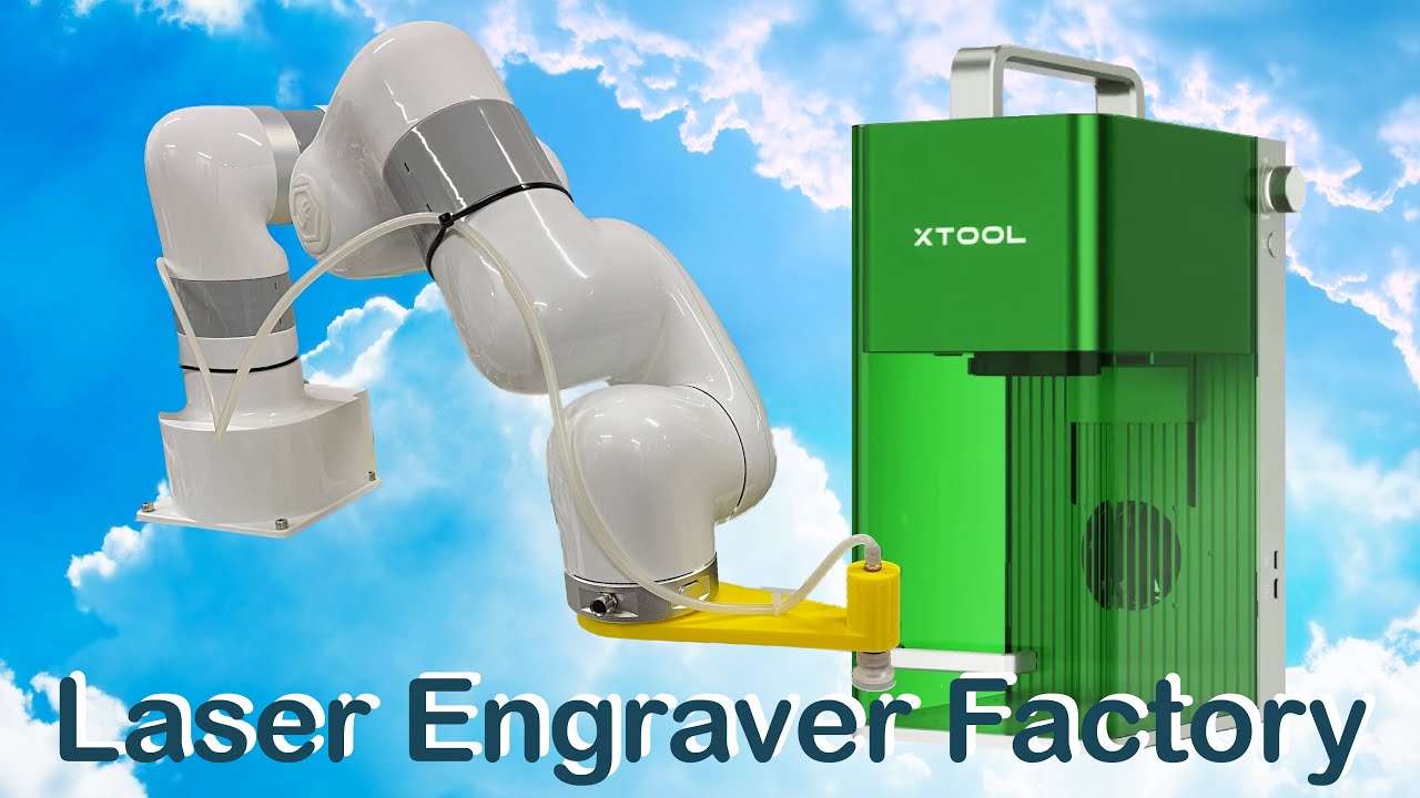 Automating the laser engraver (Portable Laser Machine xTool F1 review) with the robot arm