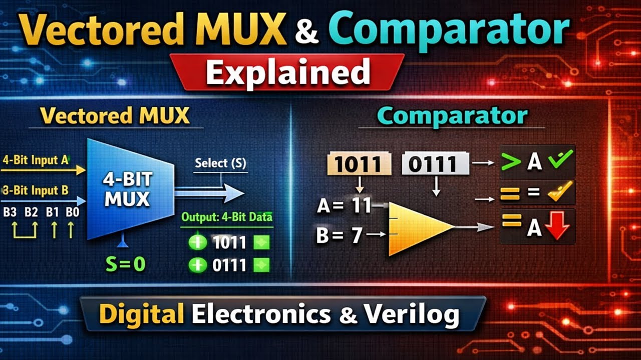 Векторные мультиплексоры и компараторы: объяснение | Цифровая электроника и Verilog