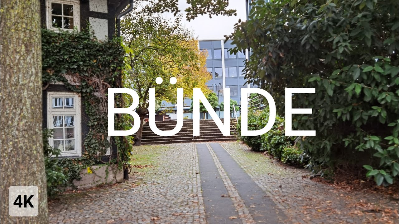 B&uuml;nde, Germany. Walking tour of the most beautiful and interesting places of the city!