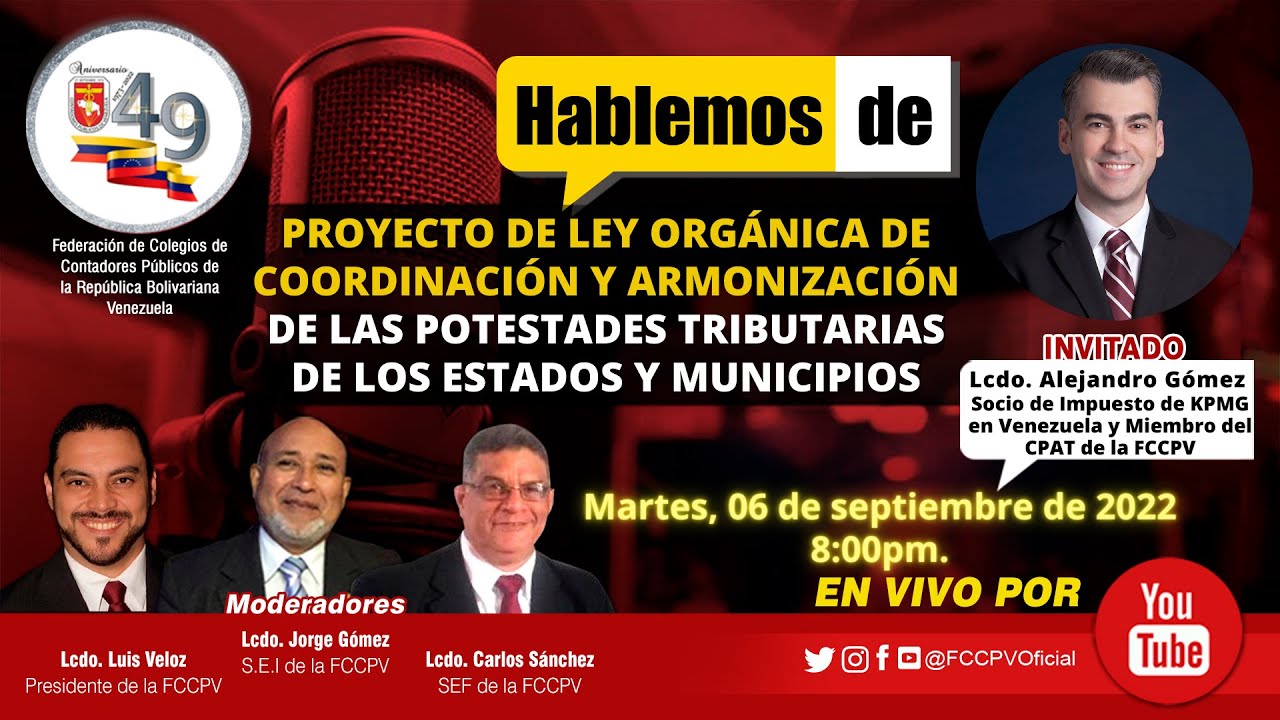 Proyecto de Ley Orgánica de Coordinación y Armonización Tributaria de los Estados y Municipios.