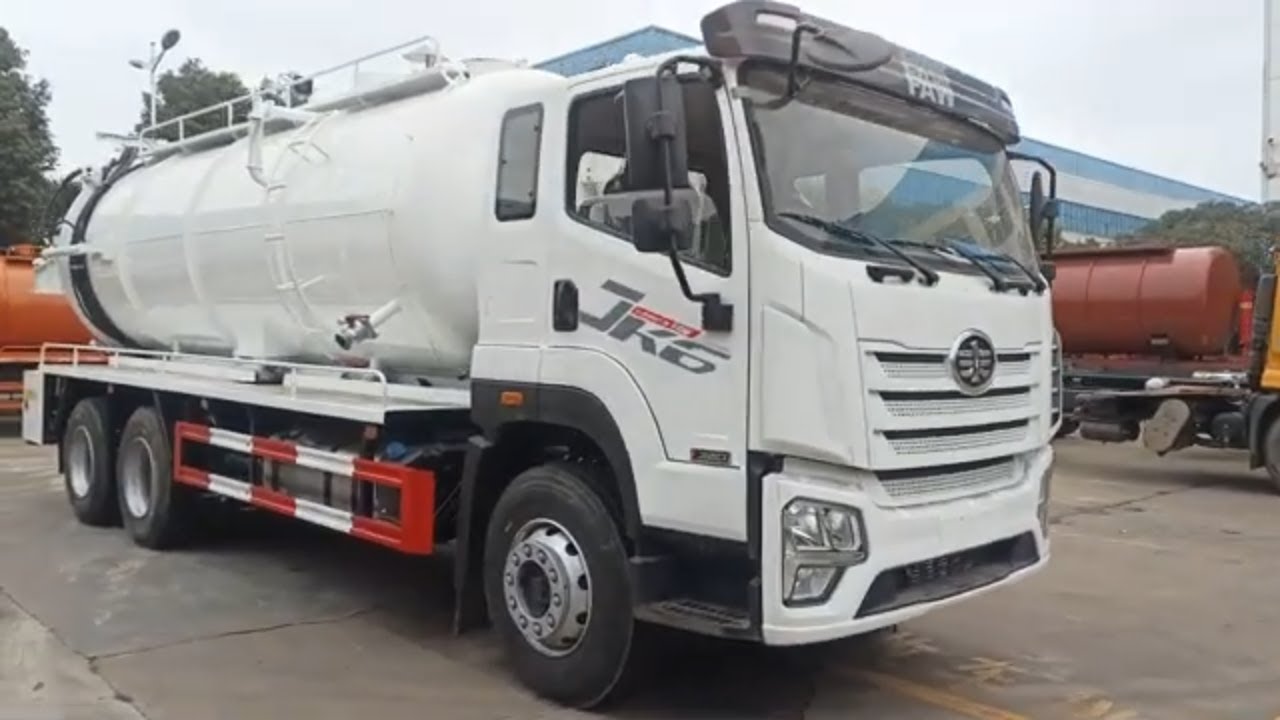 FAW 6x4 25cbm Vacuum sewage transport truck septic tank cleaning truck For sale #vacuumcleaner 
