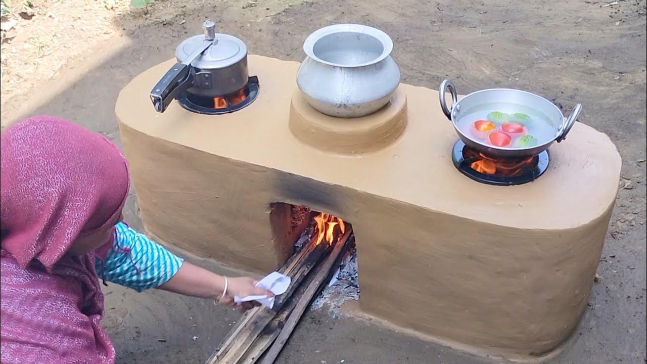 How to make multiple Clay Stove । Primitive Technology of Outdoor Chulha ।Village stove making#viral