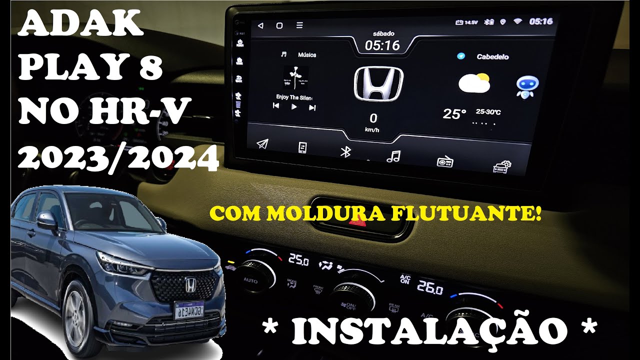 Instalação da Central Multimídia ADAK PLAY8 no Novo HR-V 2023/24 - Adeus TV de Tubo Horrível!