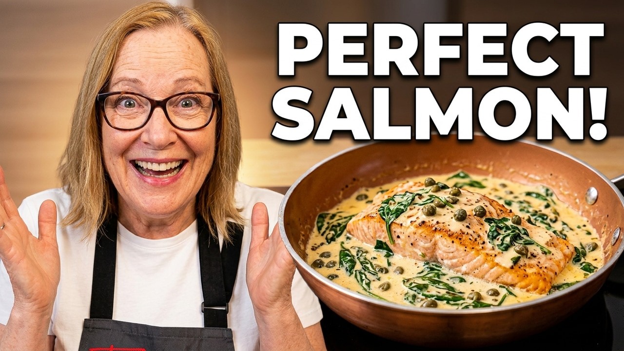Creamy Garlic Salmon with Spinach & Capers