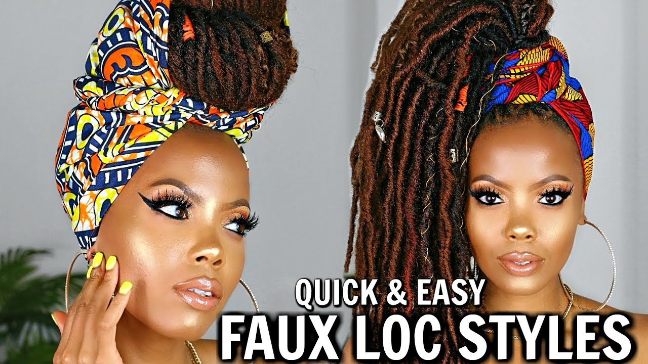 #WERK 9 QUICK & EASY CROCHET FAUX LOCS STYLES + HEAD WRAP TUTORIAL $50 LONG 20