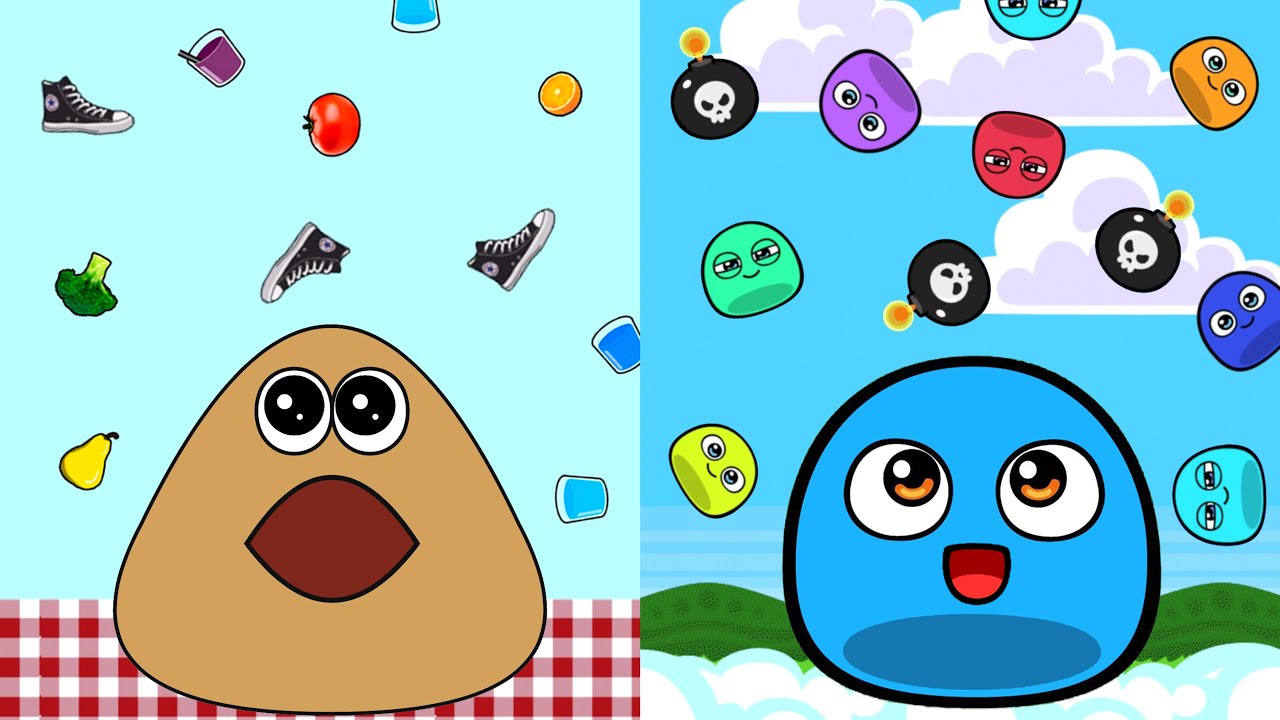 POU vs BOO - FOOD DROP | Pou Vlogs